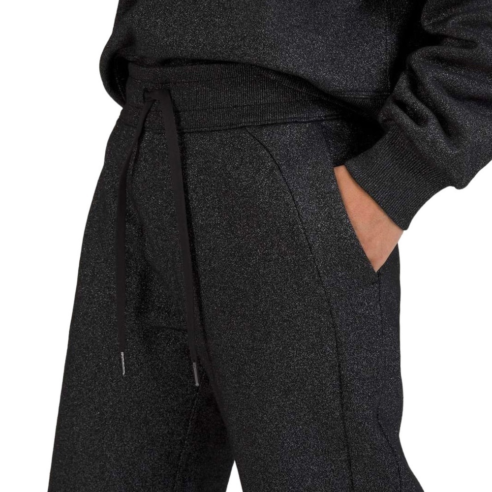 Lululemon Scuba High-Rise Jogger Pant Black Sparkle Cotton Fleece Sz 4 NWOT - Picture 13 of 16